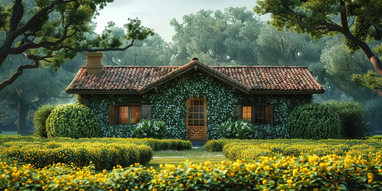 Żywopłot z kwitnących krzewów